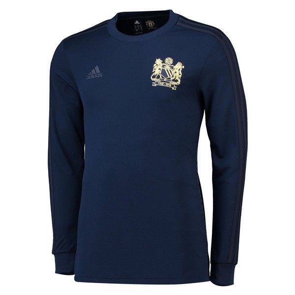 Camiseta Manchester United Manga Larga 1968 Azul